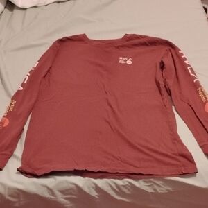 RVCA Rust Long Sleeve Shirt with Logo